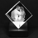 Personalized Custom 3D Holographic Crystal cut corner Cube